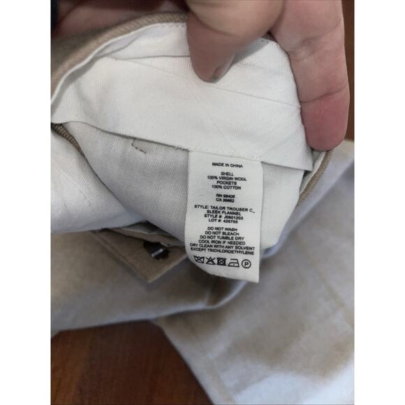 Theory Women’s Tailor Trouser C Sleek Flannel Beige Wool Dress Crop Pants Sz 6 - Picture 4 of 7